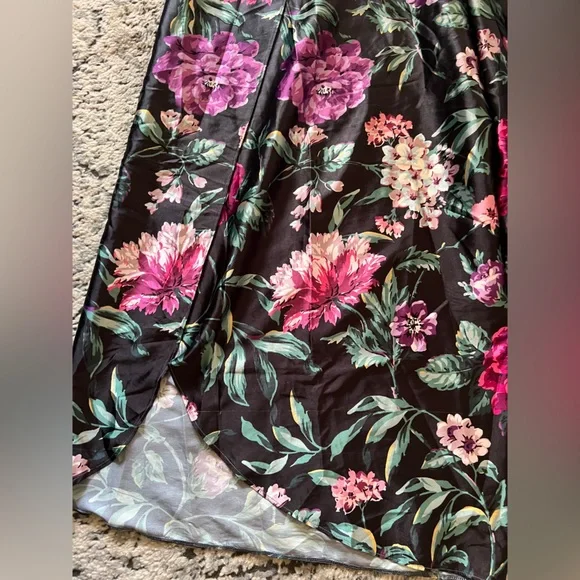 VICTORIA SECRET Floral Satin WIDE LEG TULIP Pants PAJAMA BOTTOM LOUNGE LK NEW XL - Picture 11 of 13